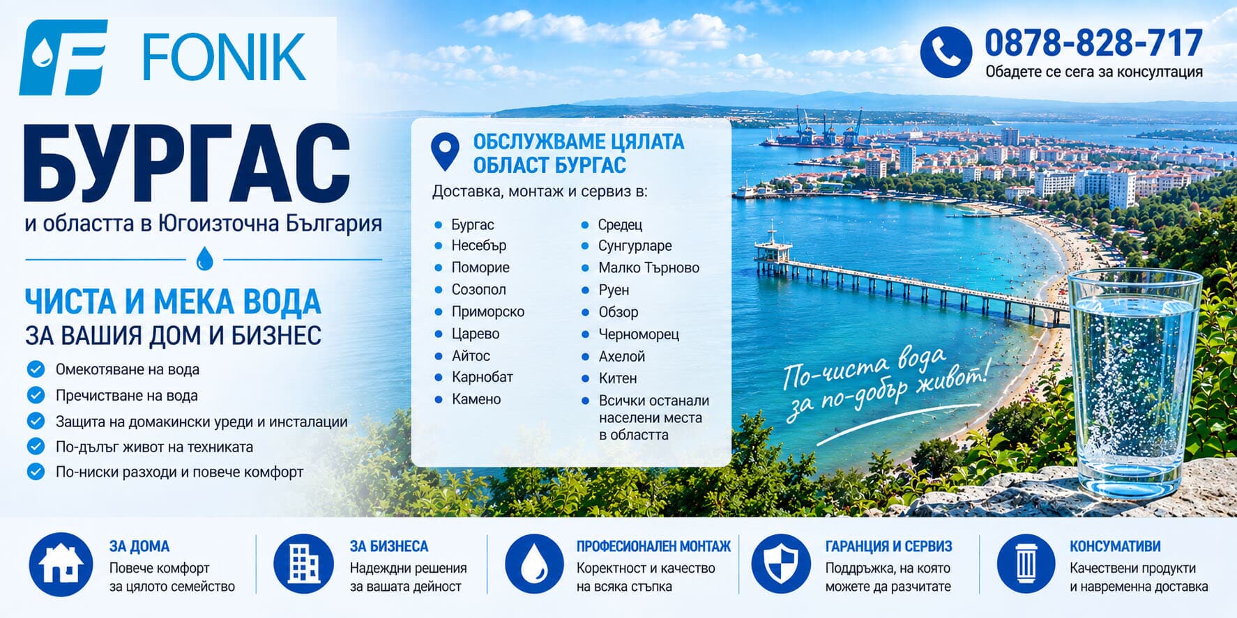 Омекотяване и пречистване на вода в област Бургас